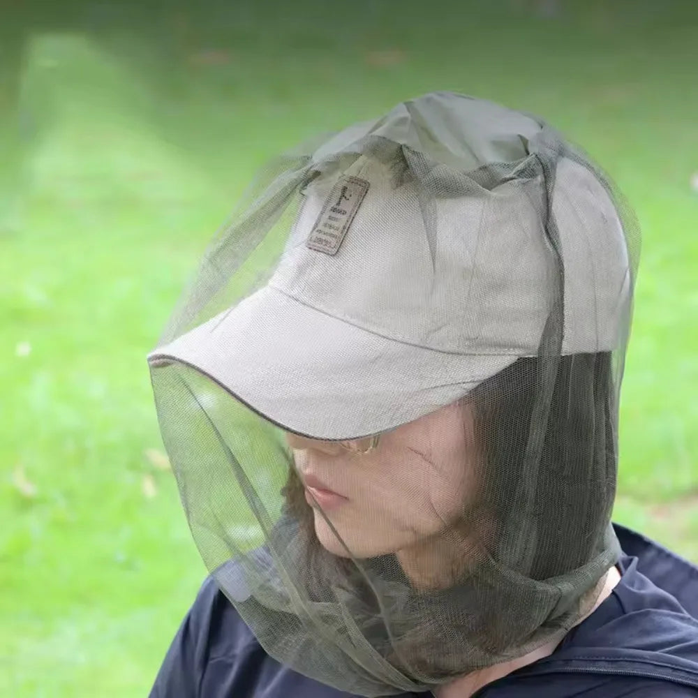 Mosquito Head Net – Mesh Bug Hat Cover for Camping & Hiking