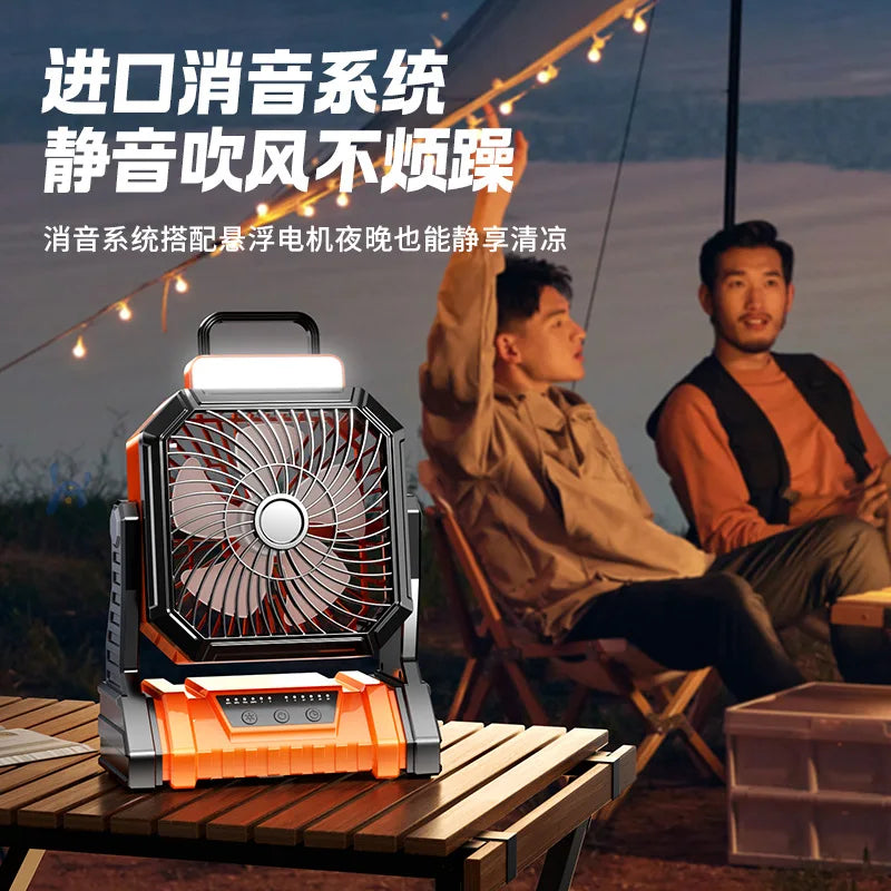 URGGU Portable Camping Fan 5400/9000mAh Battery LED Light 4-Speed