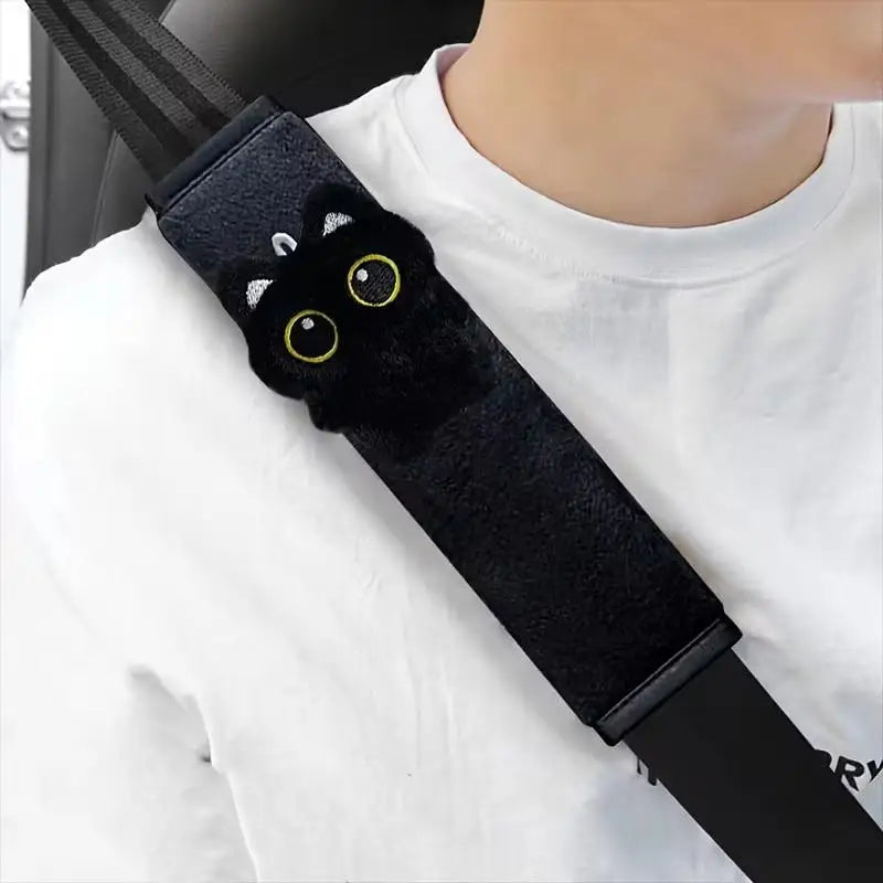 Black Cat Seatbelt Shoulder Pad – Soft Car Seat Belt Cover