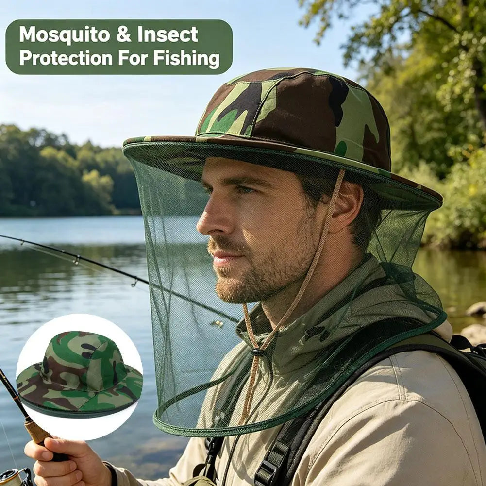 Mosquito Head Net Hat – Bug & UV Protection for Outdoors