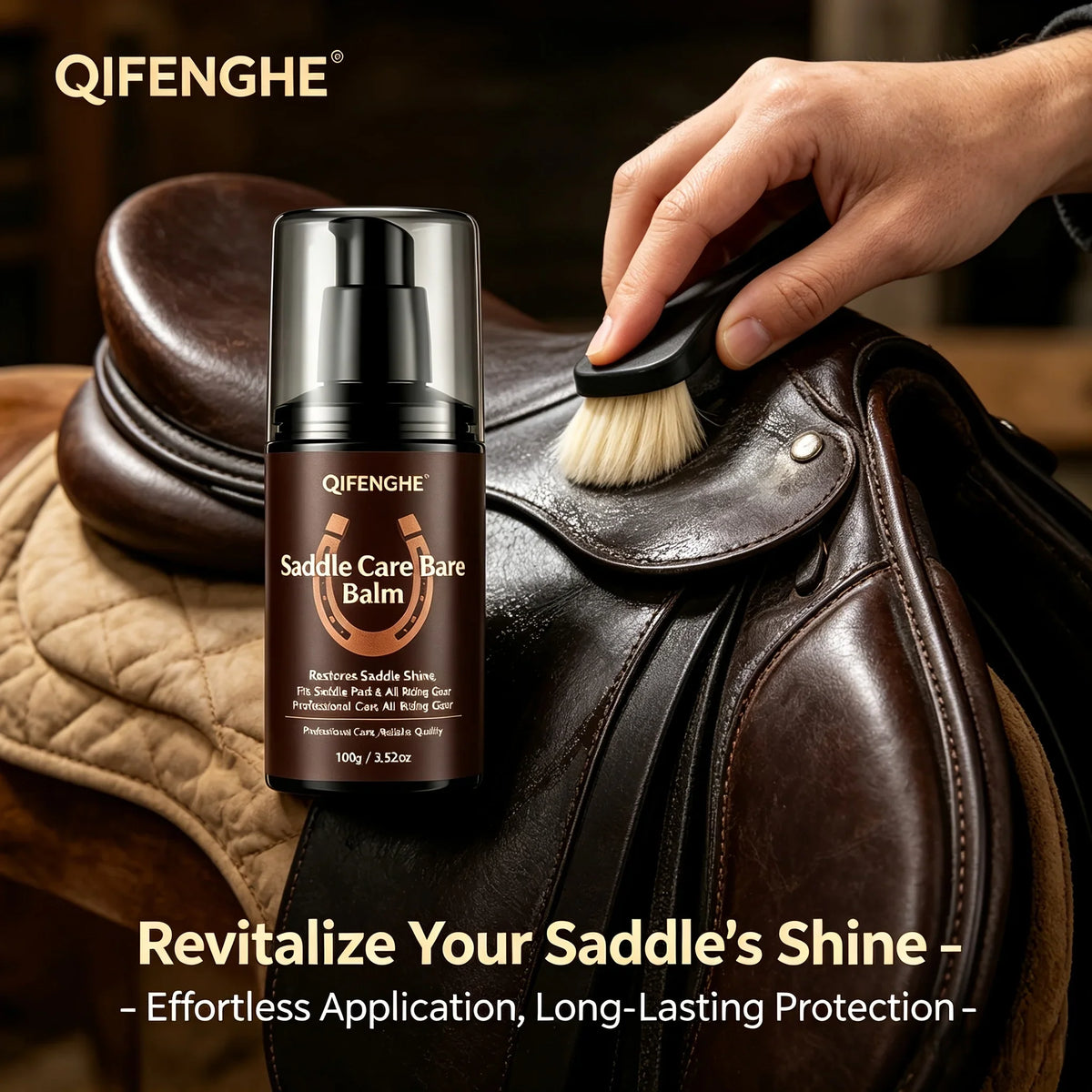 Saddle Care Balm 100g – Shine Restorer for Riding Gear & Pads