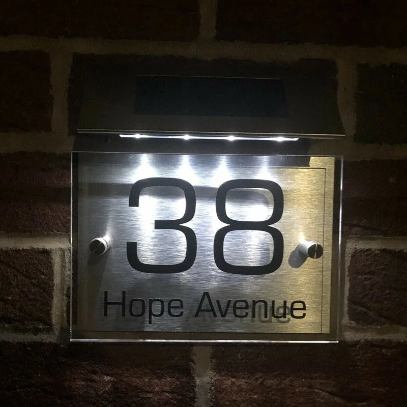 Solar-powered House Number Lights Digital Address Indication Plates