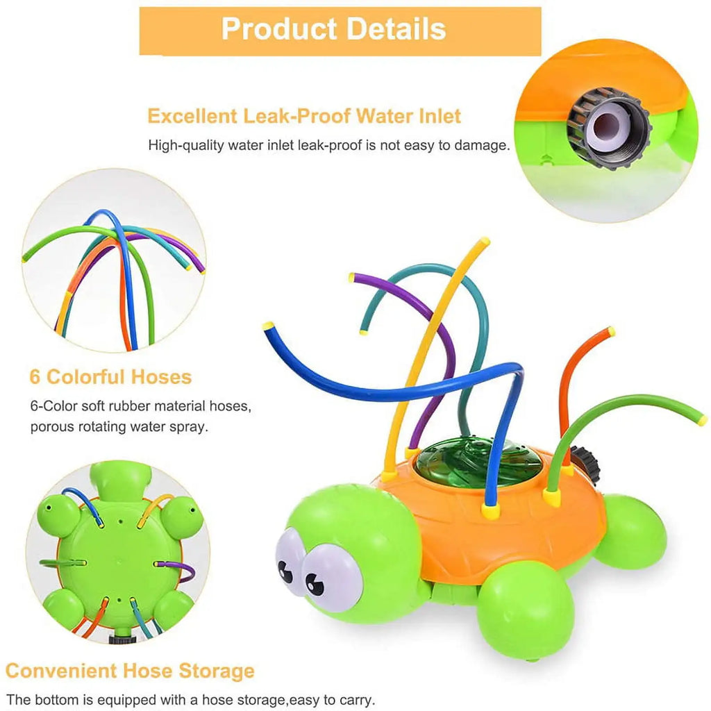 Kids Spinning Turtle Water Sprinkler | Outdoor Summer Toy