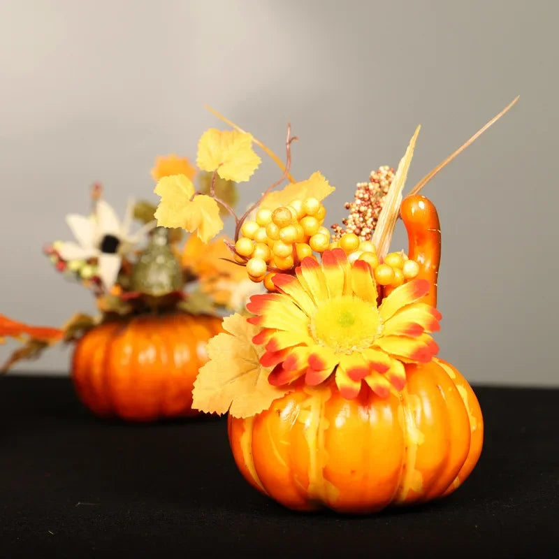 Autumn Harvest Table Decor – Pumpkin Maple Leaf Ornament