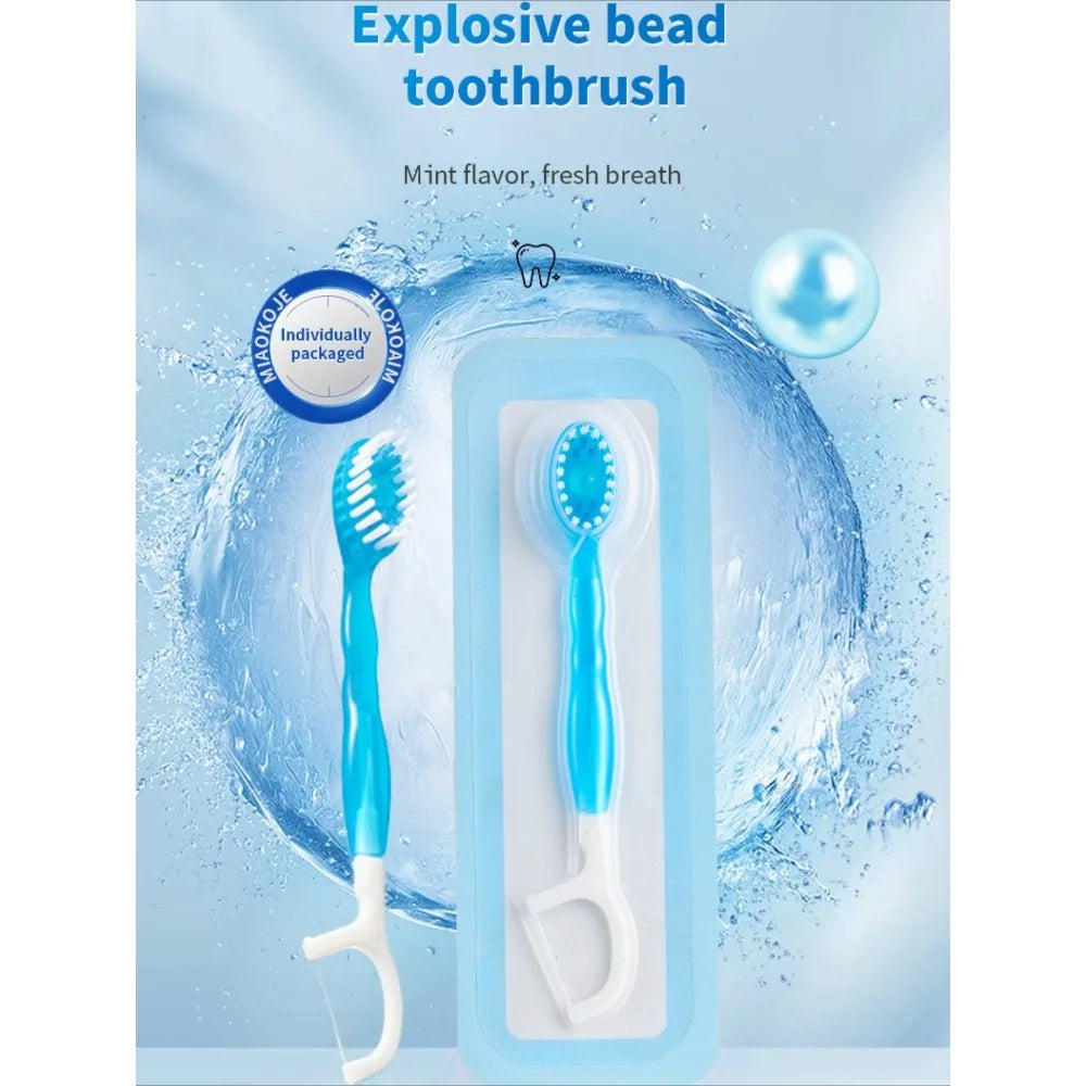 4-in-1 Disposable Portable Toothbrush | Travel Dental Care Kit
