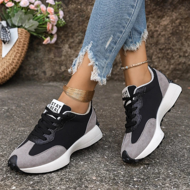 UXST Women's Platform Sneakers – Breathable Lace-Up Fashion