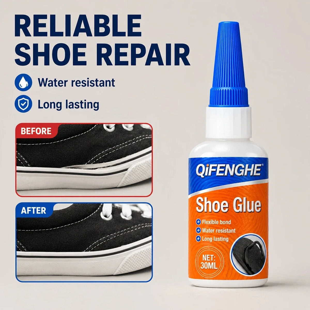 Shoe Glue 30ml – Flexible Waterproof Shoe Repair Adhesive