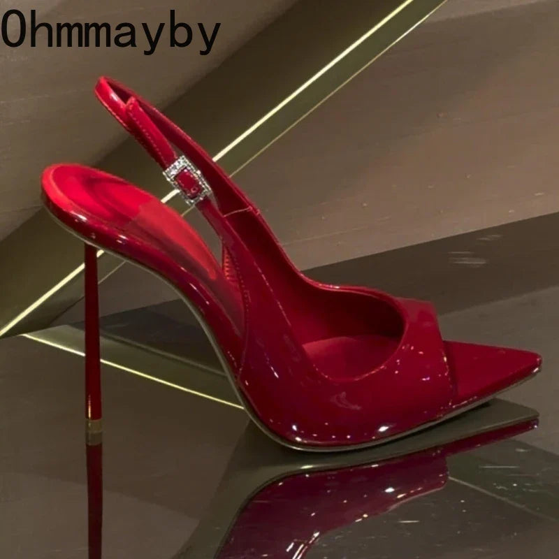 Women's High Heel Ankle Strap Mule Sandals – Elegant Dress Shoes