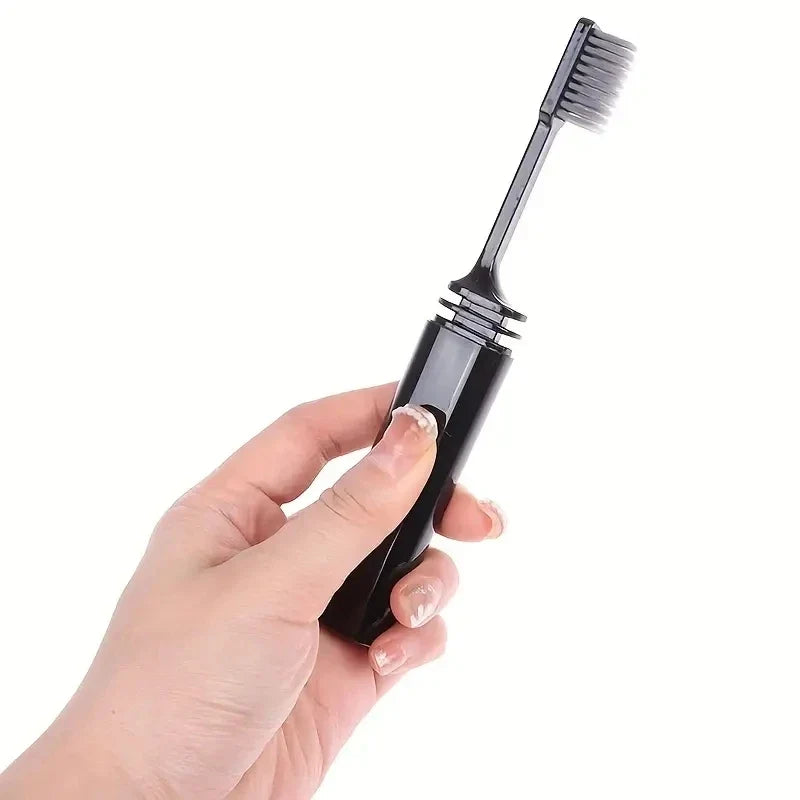 Folding Charcoal Travel Toothbrush – Compact & Portable
