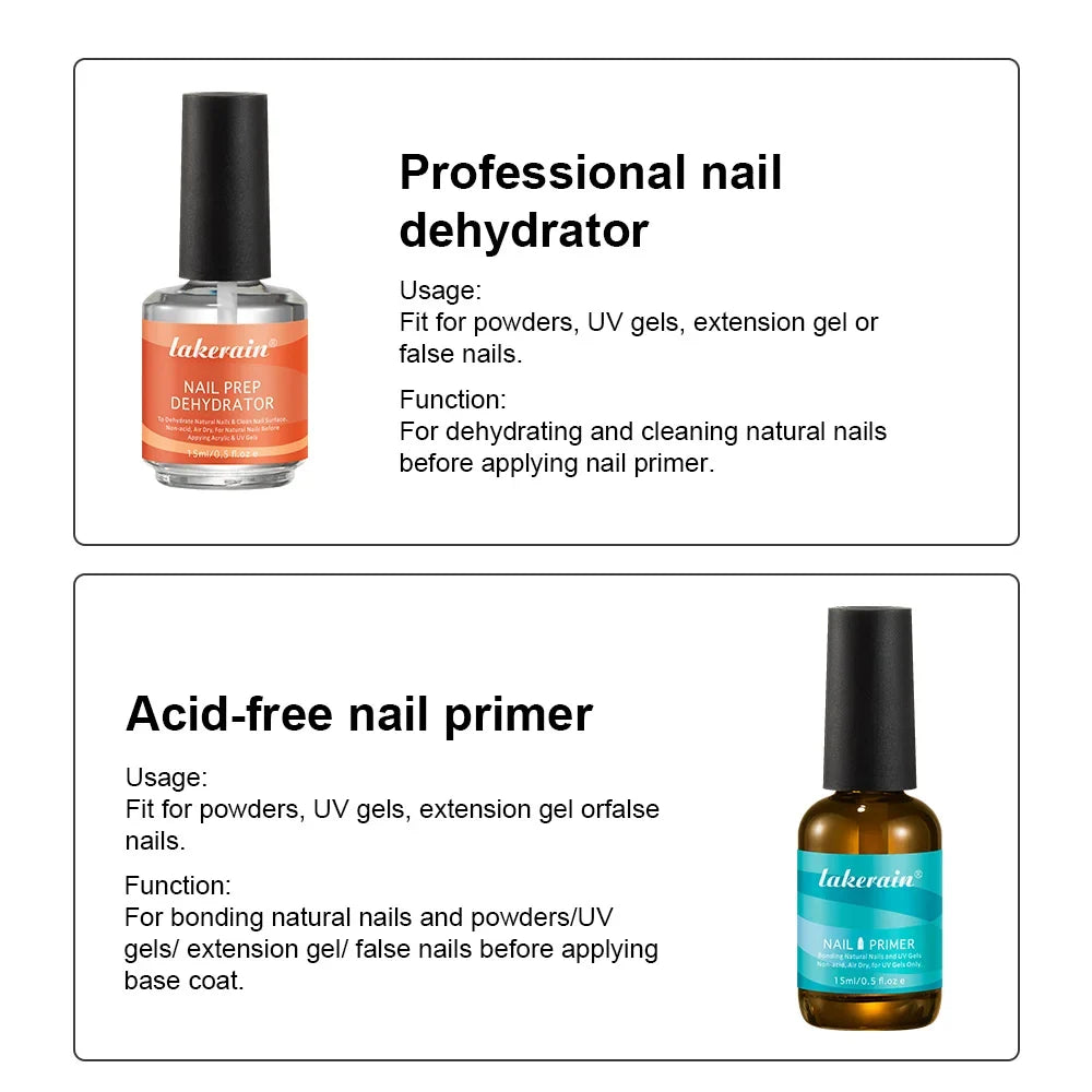 ibcccndc Nail Primer & Prep Dehydrator Set – 2×15ml