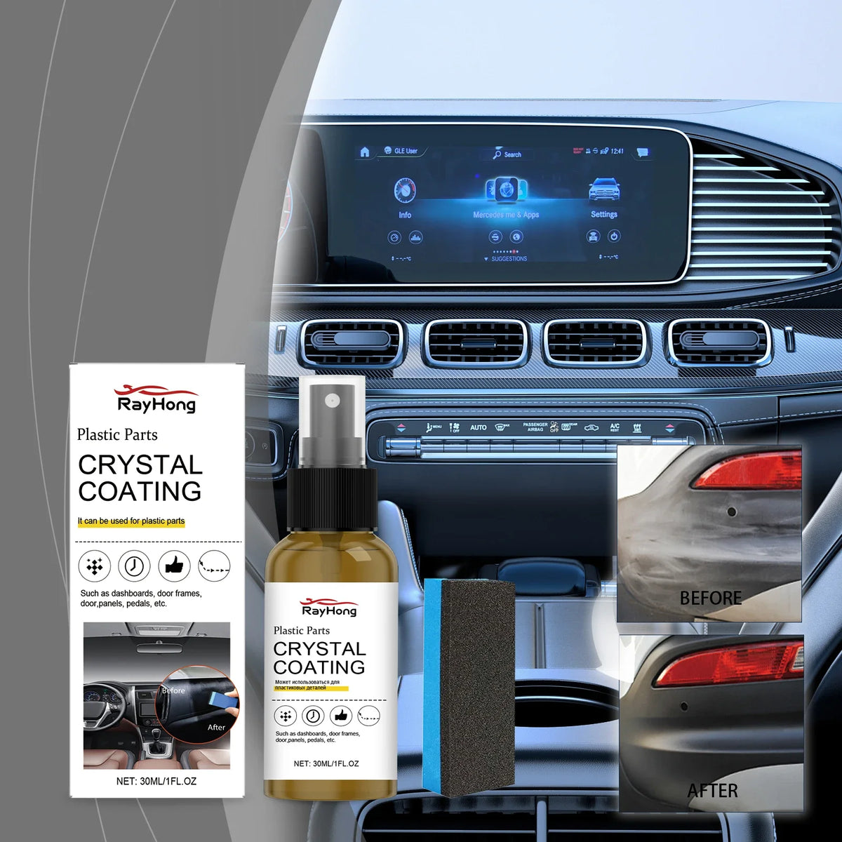 RayHong Car Interior Plastic Refurbishment Coating Set