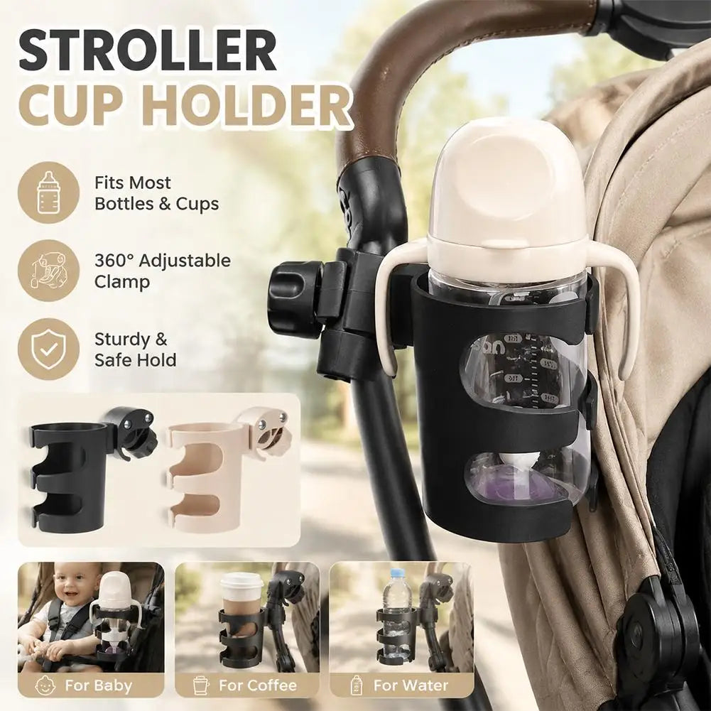 Universal Clamp-On Cup Holder for Stroller, Bike & Wheelchair