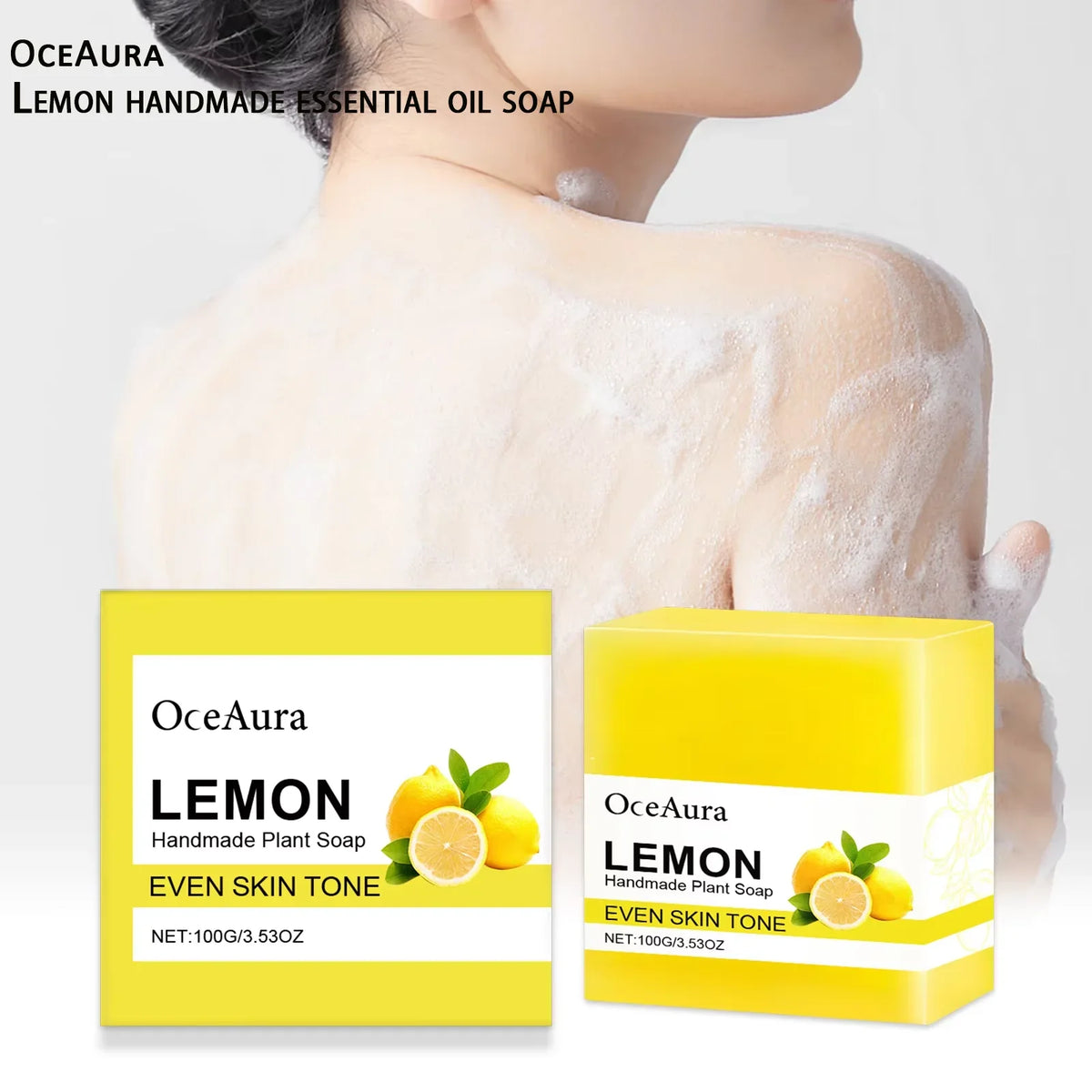OCEAURA Lemon Handmade Essential Oil Soap Bar – 3.35 oz