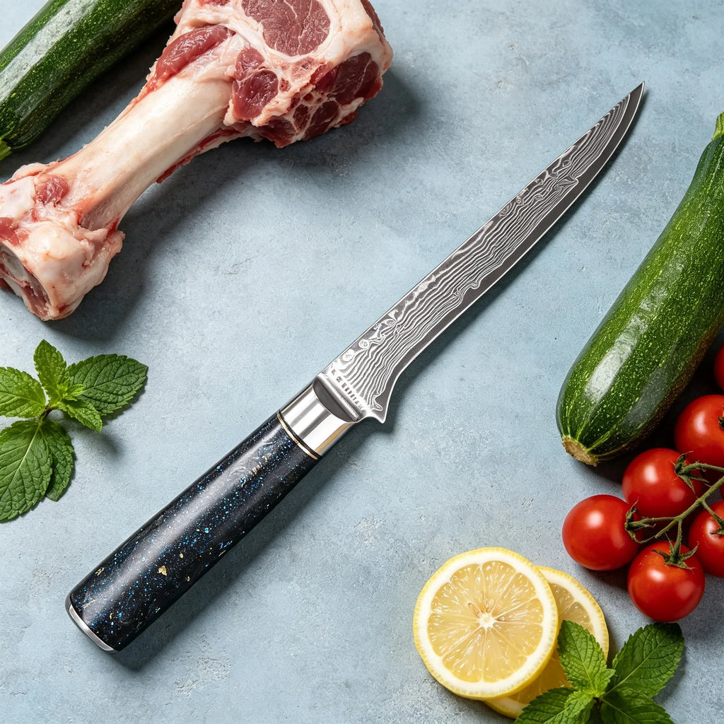 67-Layer Damascus Steel Boning Knife – Pro Chef Knife