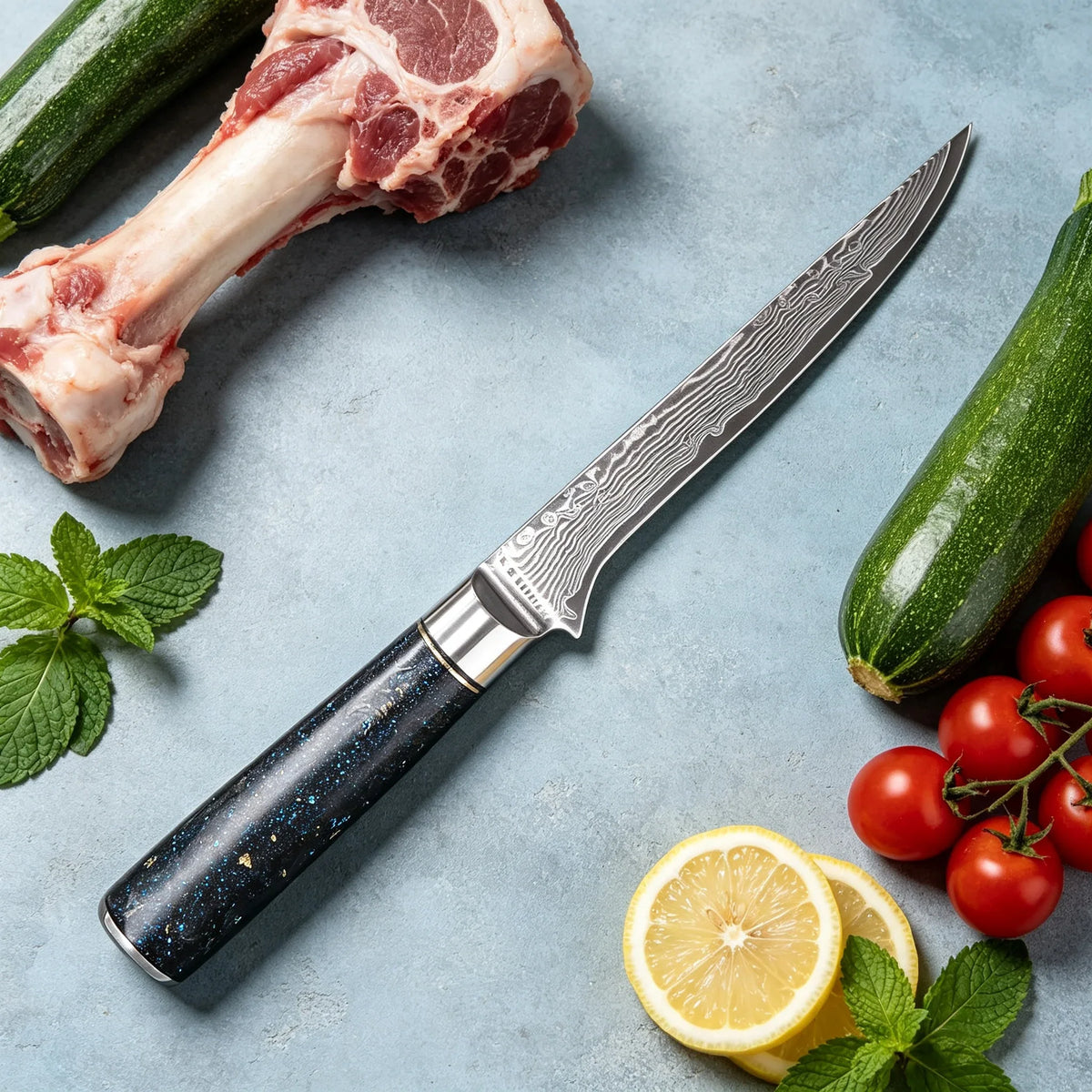 67-Layer Damascus Steel Boning Knife – Pro Chef Knife