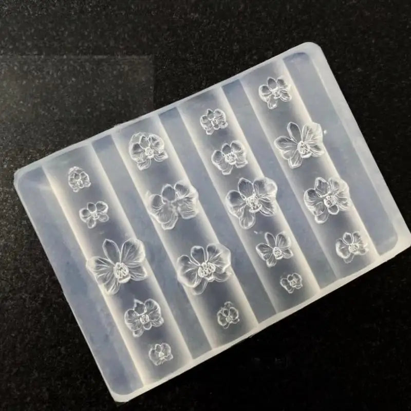 3D Orchid Silicone Nail Art Mold – DIY Floral Carving Template