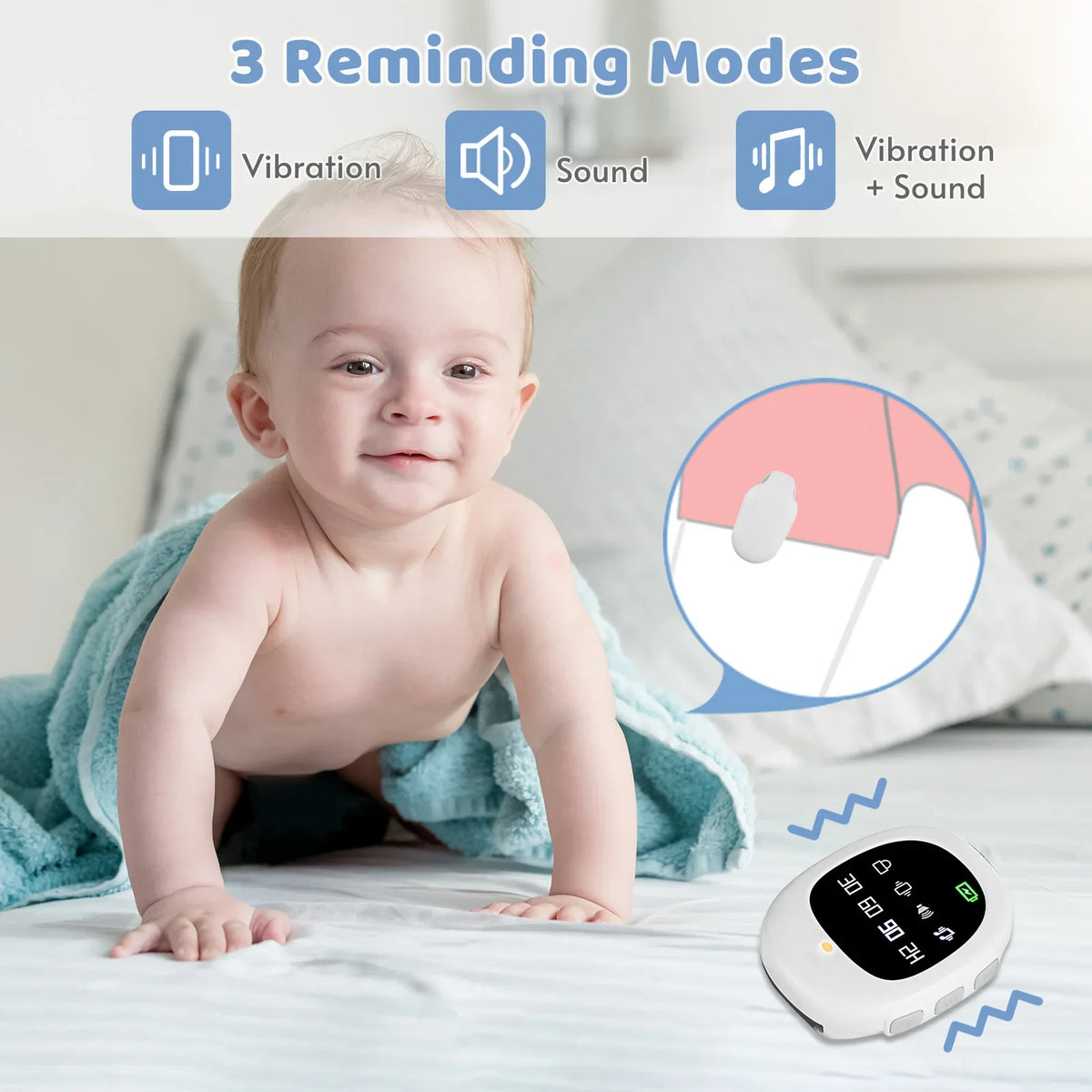 Wireless Bedwetting Alarm with Wristband | Kids & Elderly