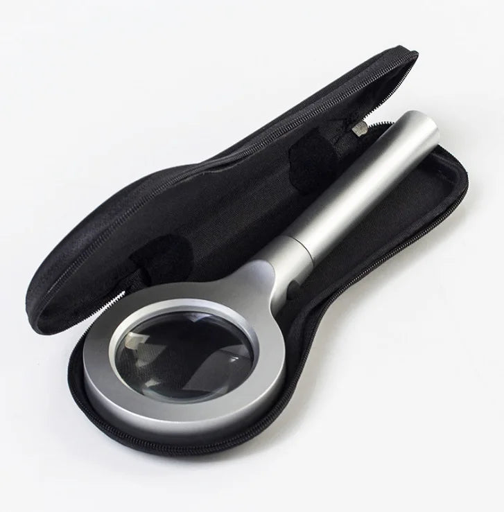 LED Magnifying Glass – Zinc Alloy Metal & Optical Glass Lens
