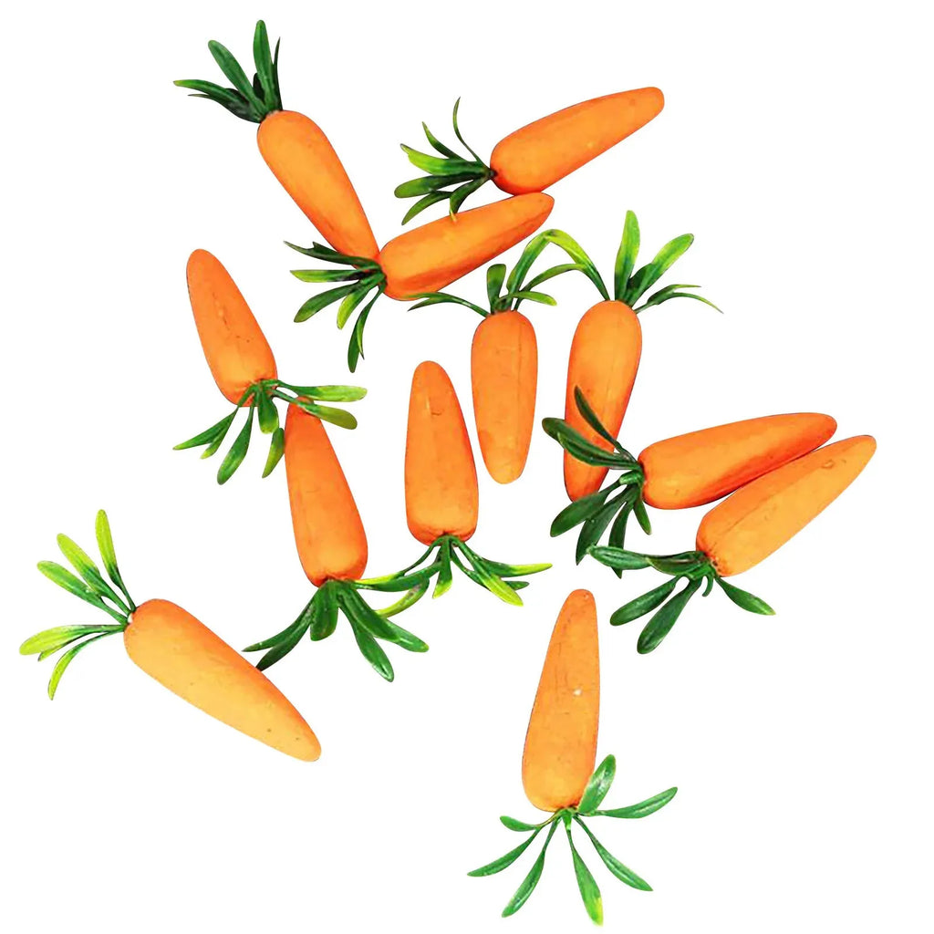 12 Artificial Foam Carrots Easter & Spring Party Decorations