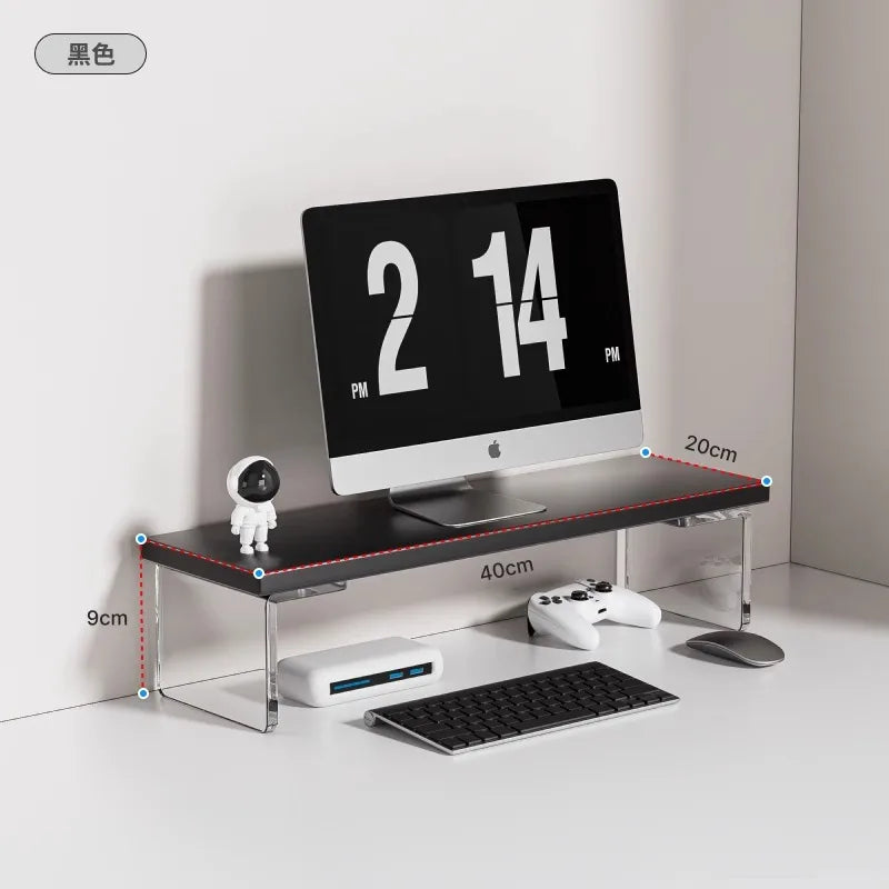 Acrylic Monitor Stand & Desktop Storage Rack | Desk Organizer