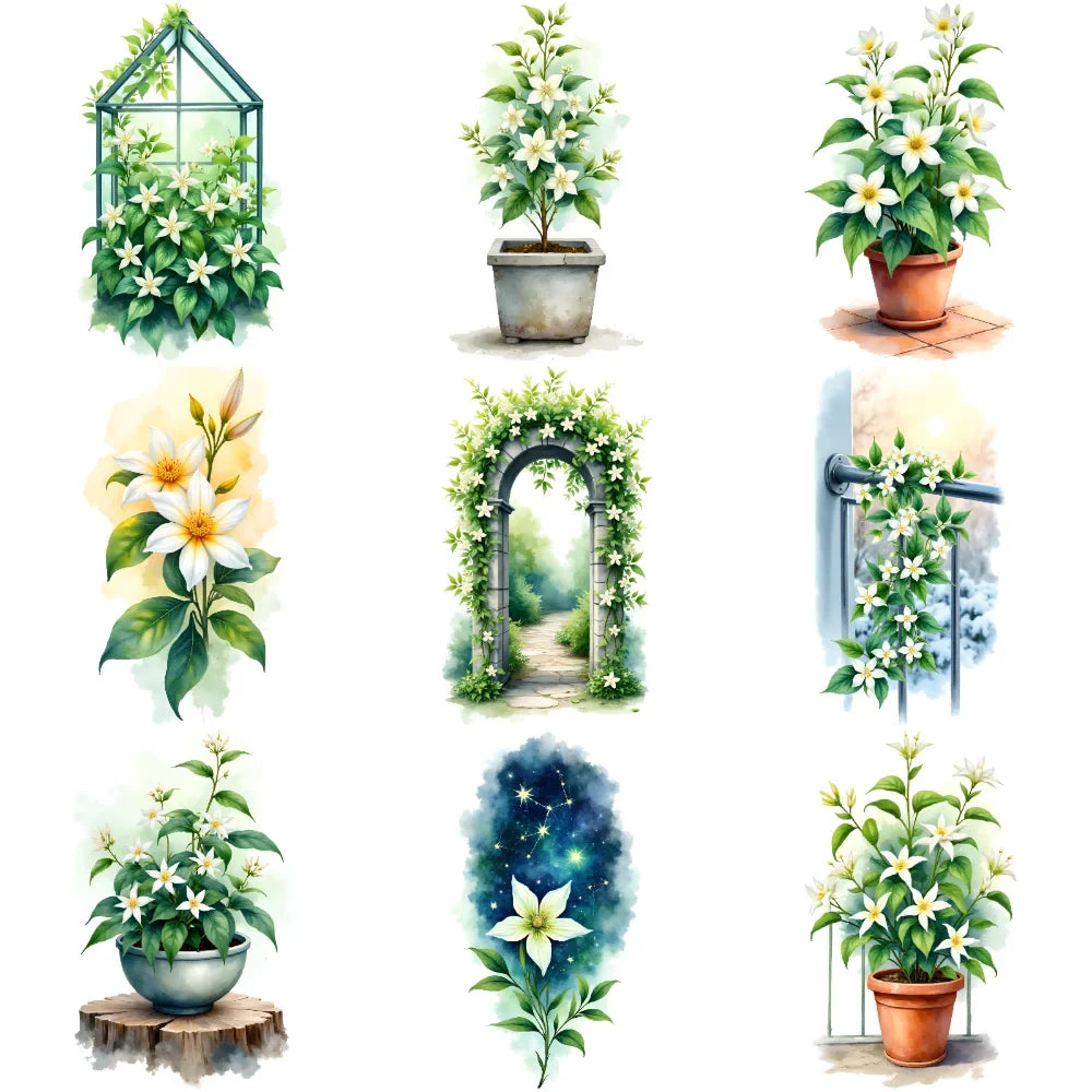 9-Pack Floral Temporary Tattoos – Waterproof Body Stickers