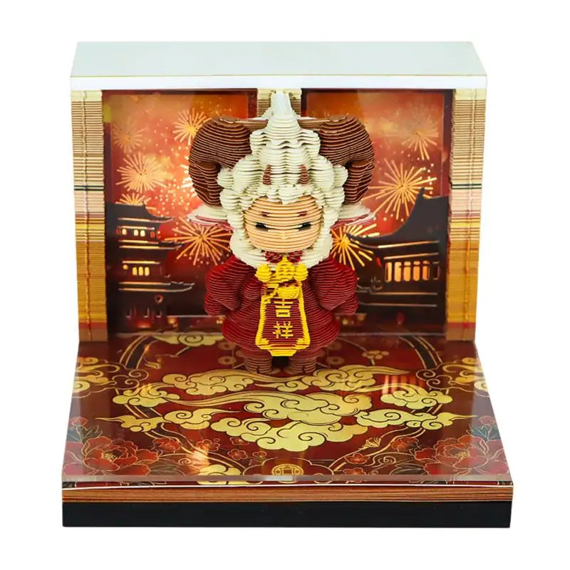 2027 LED Desk Calendar 3D Tear-Away Paper Art | Gift & Decor