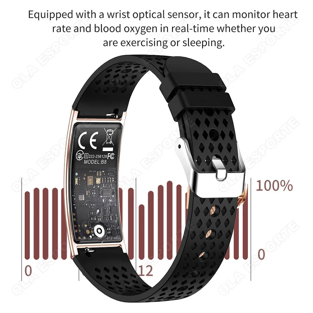 Ultra-Thin Smart Fitness Bracelet – Heart Rate & Sleep Tracker