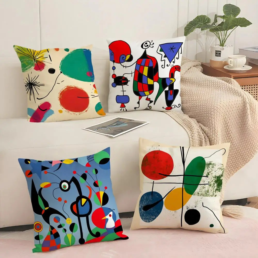 Linen Art Print Cushion Cover with Hidden Zipper | Home Décor