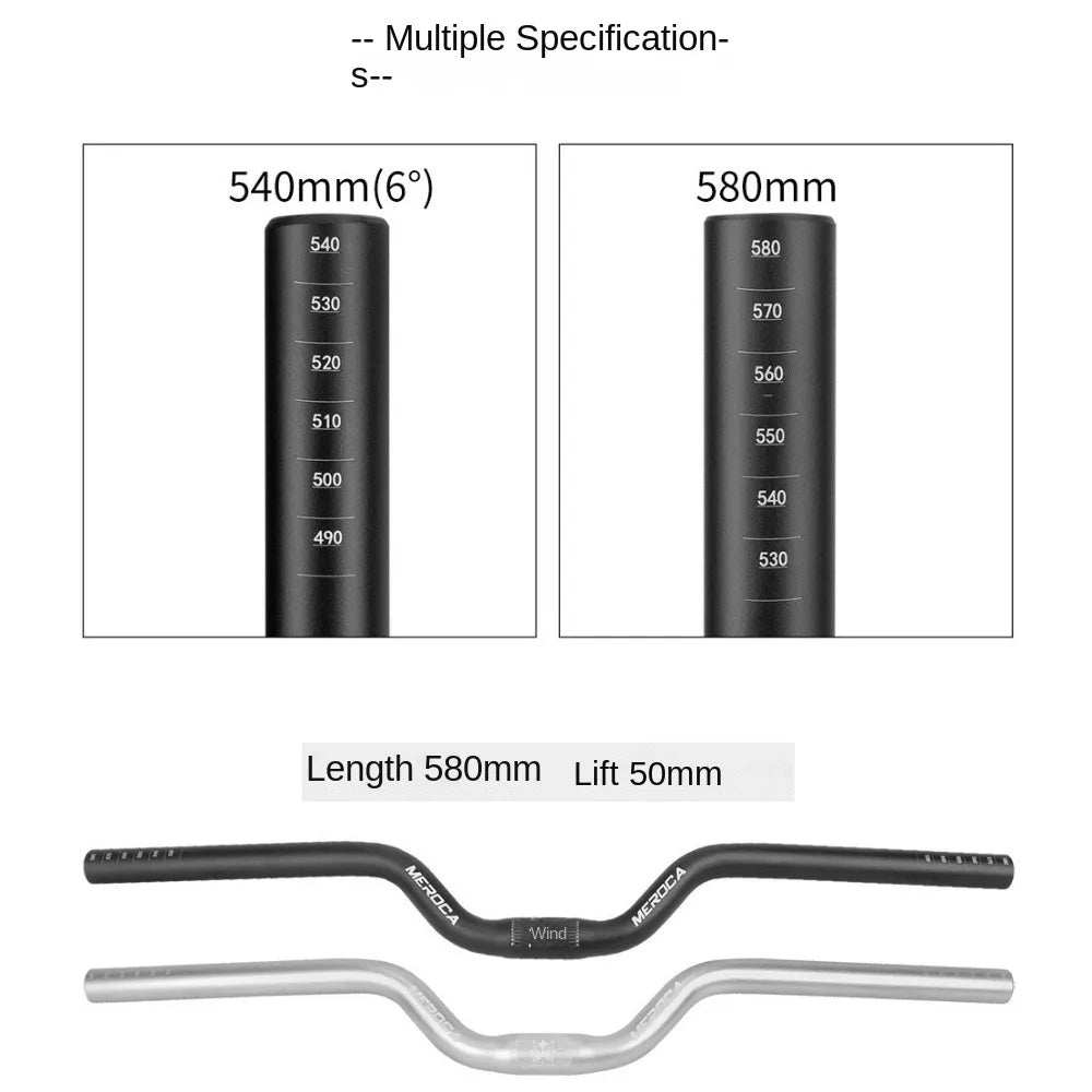 MEROCA MTB Aluminum Handlebar Straight/Riser 25.4x540/580mm