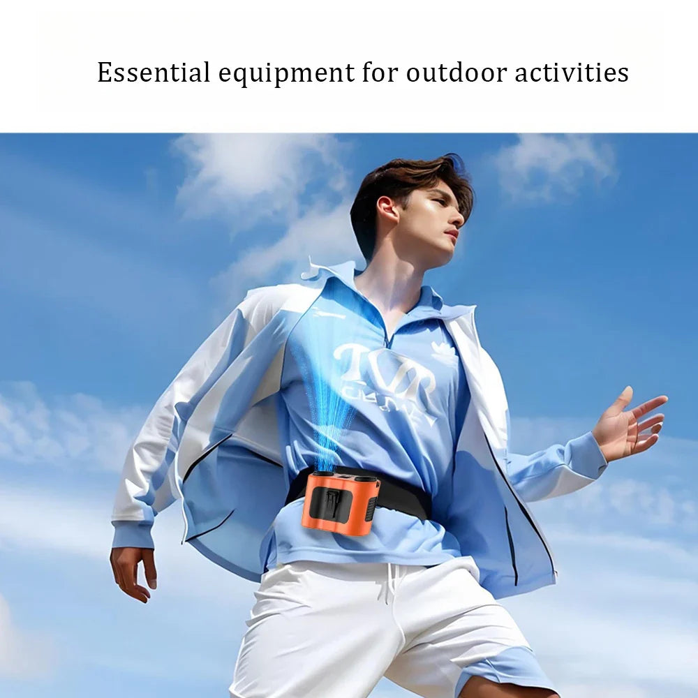 HOMEFISH Waist Clip Fan USB Rechargeable 20000mAh Wearable