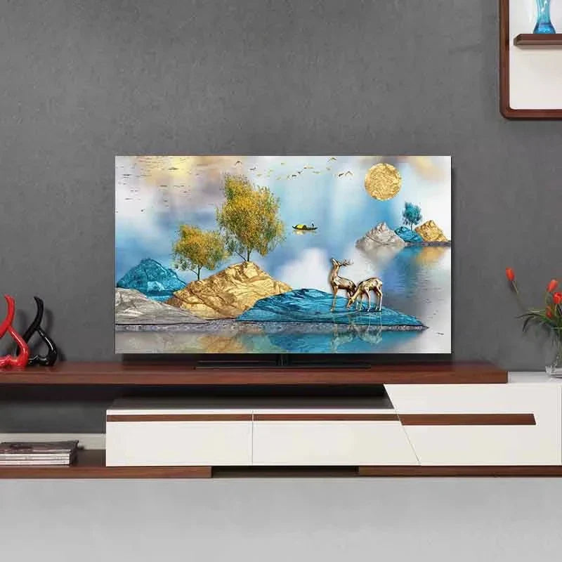 Golden Tree of Life Canvas Wall Art | Night Sky Stars Print