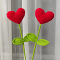 Handmade Crochet Heart Bouquet – Yarn Rose Flowers Gift