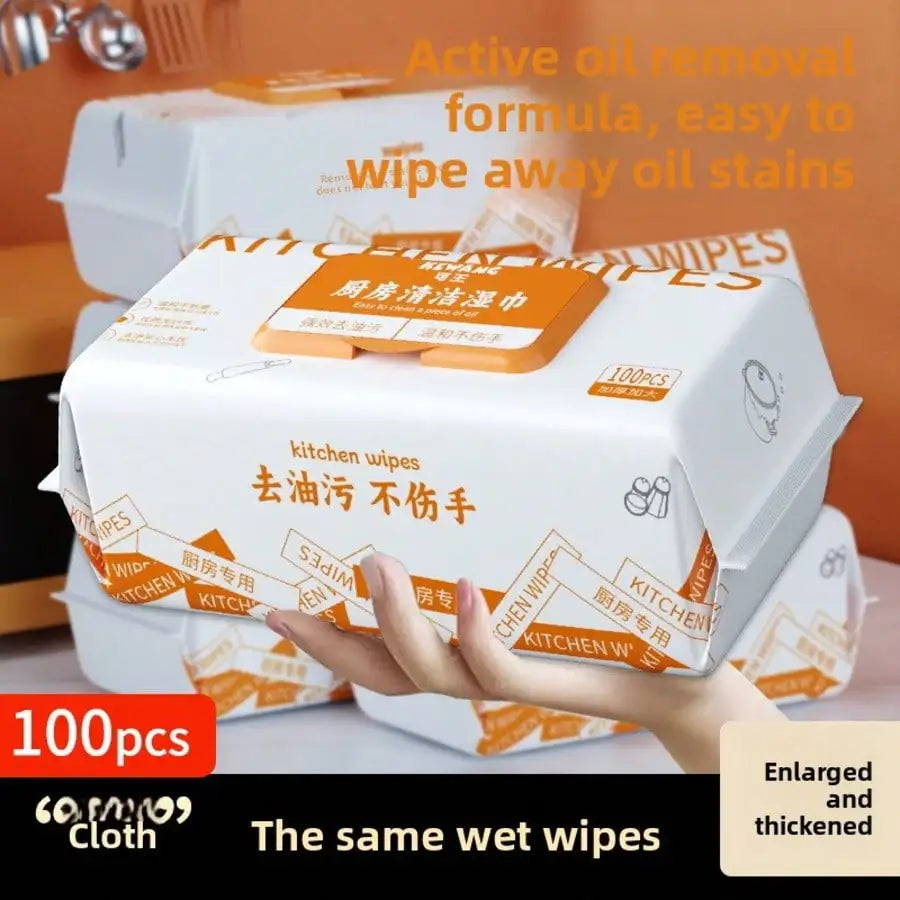 Kitchen Cleaning Wipes – 100 Extra Large Thick Degreasing Sheets