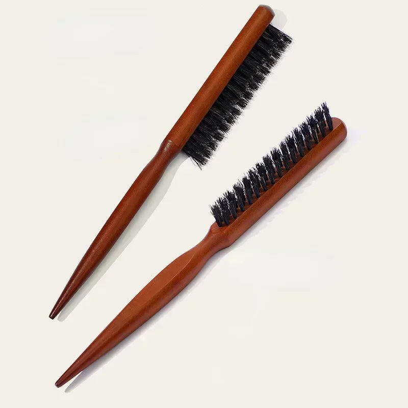 Boar Bristle Wood Teasing Comb | Hair Styling Tool