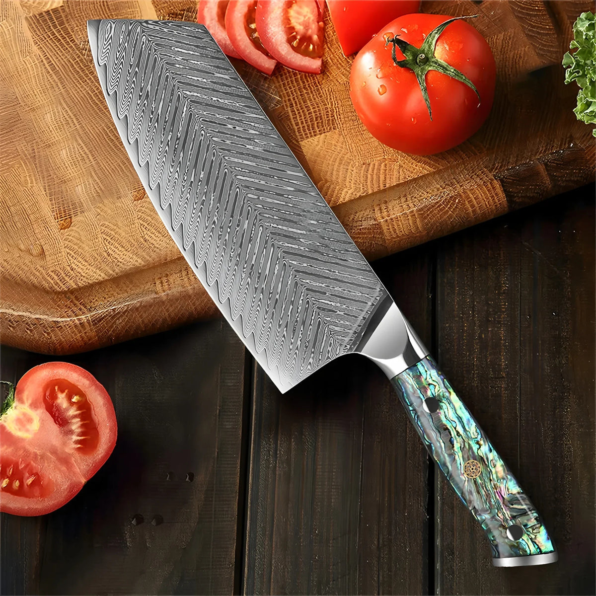 Handmade 67-Layer Damascus Steel Cleaver Knife | Kitchen Slicer