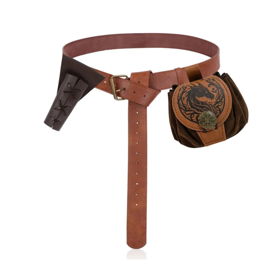 Medievalcosplayleather Belt Copper Coin Waist Bag Renaissance Dress