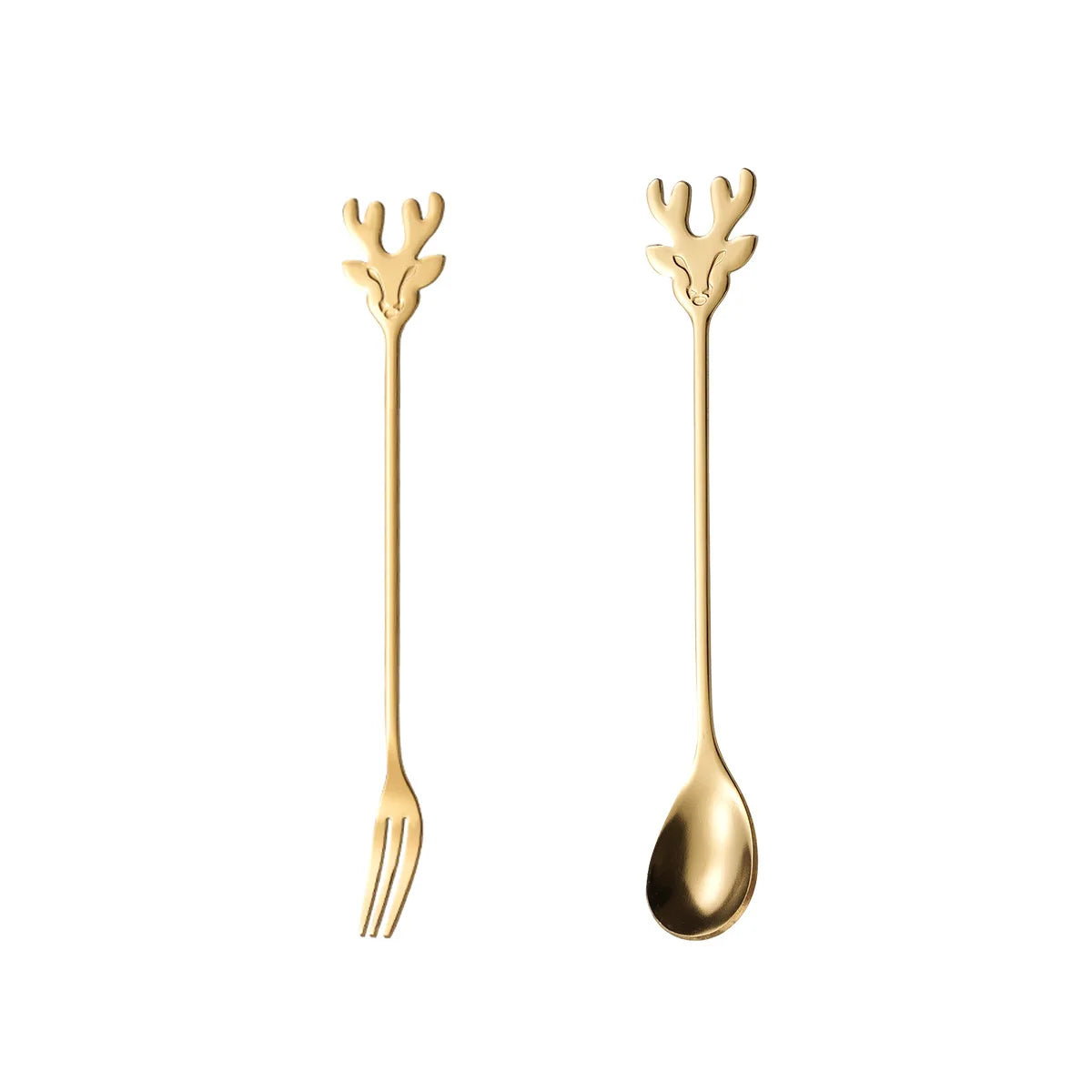 304 Stainless Steel Christmas Reindeer Coffee Spoon Elegant Dessert