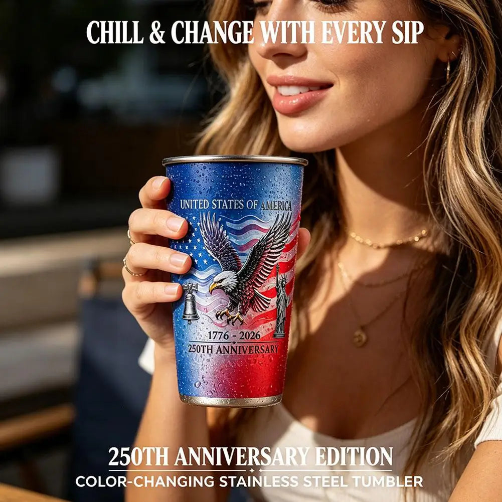 USA 250th Anniversary Cold Change Mug Eagle Flag Print Coffee Cup