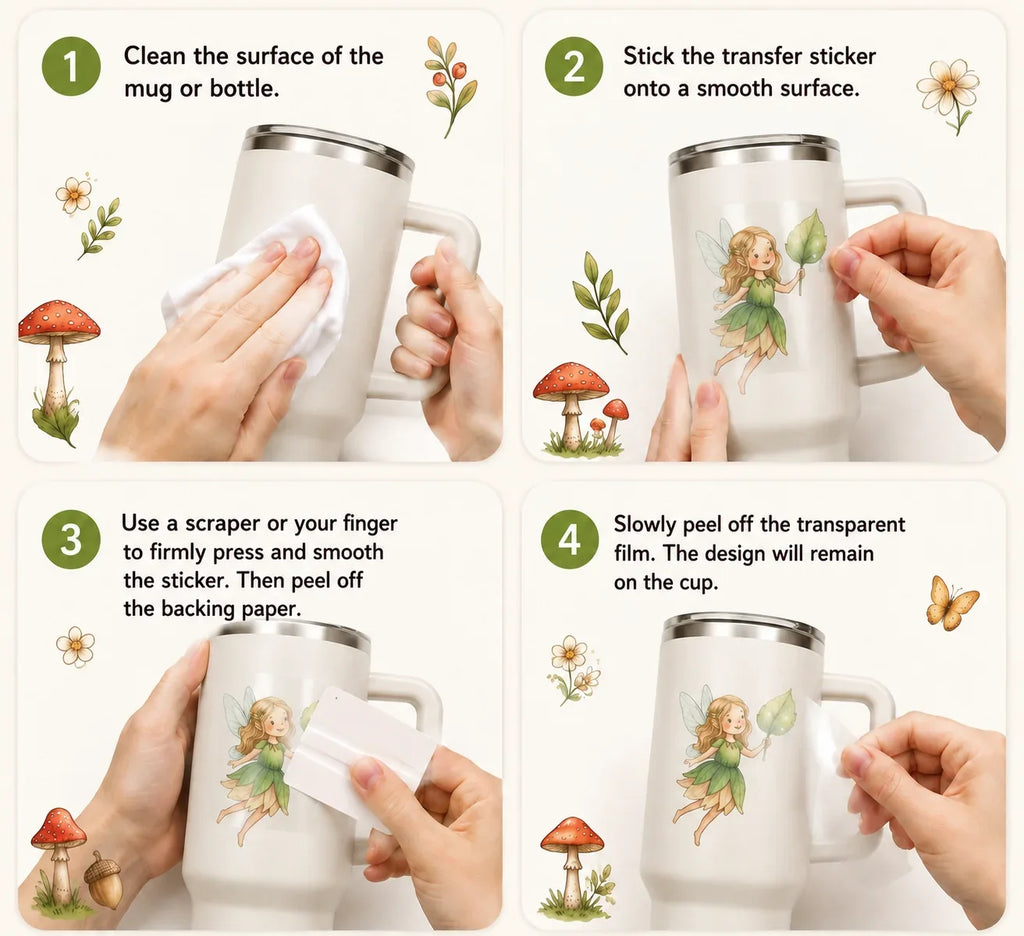 Fairy Mushroom Watercolor Sticker Sheet | Forest Elf DIY Decals