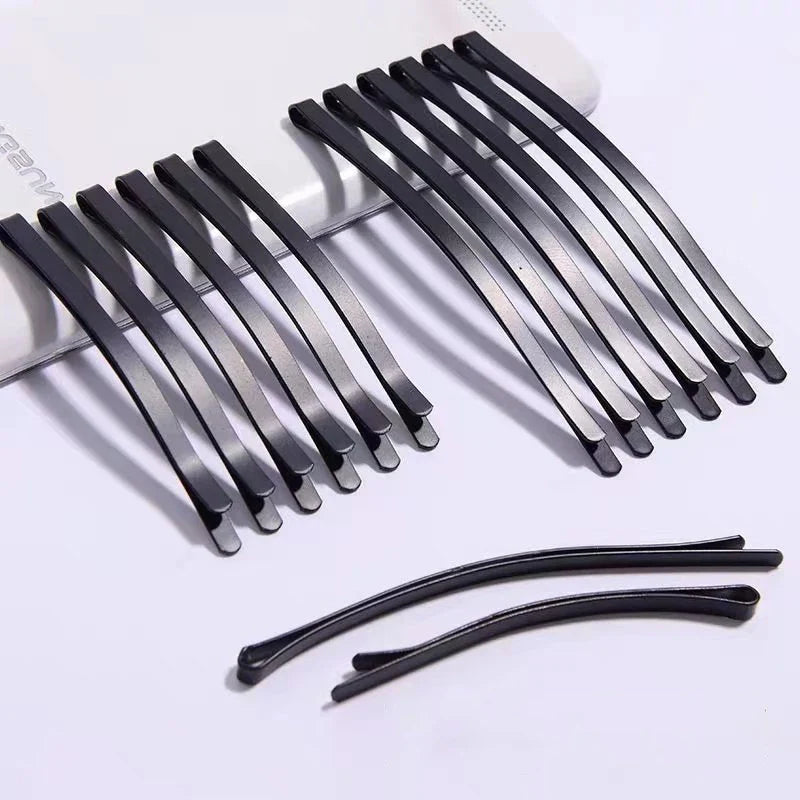 Black Bobby Pins Set – 10pcs Metal Hair Clips for Women & Girls