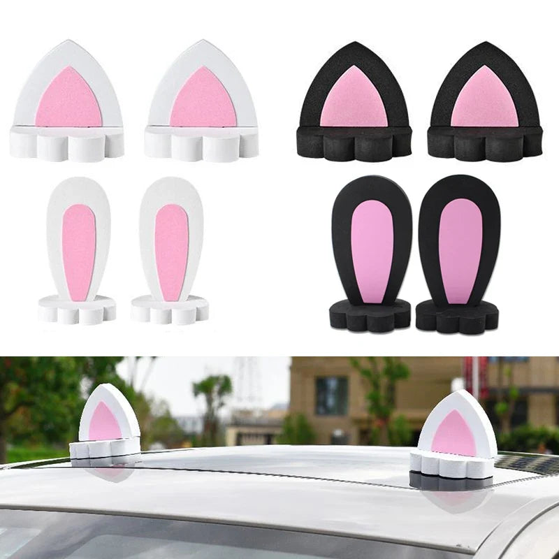 Cute Car Roof Ear Decorations – Rabbit & Cat Ears 2-Pack