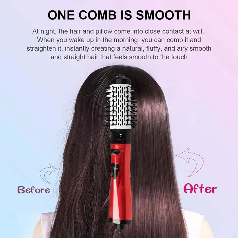 3-in-1 Hot Air Brush Hair Curler & Blow Dryer Styling Wand