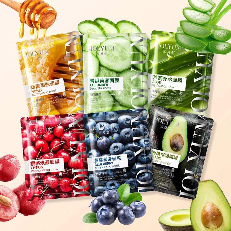 Fruit Face Sheet Masks 6-Pack – Hydrating & Anti-Aging Skincare