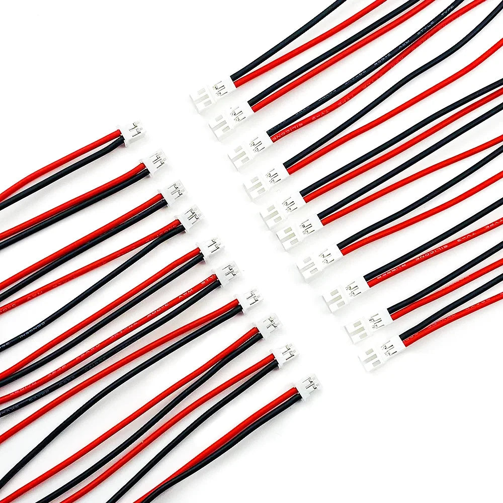 5 10 20 50 100Pairs Soft Silicone JST-PH 2 0 Male Female Connector