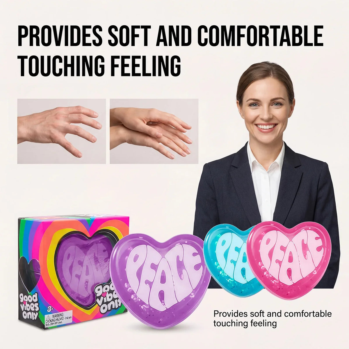Squishy Heart Fidget Toy | Soft Slow Rising Sensory Squeeze Ball