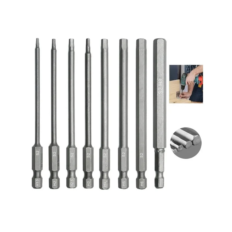 100mm Metric Hex Allen Drill Bits Set – Hexagonal Screwdriver