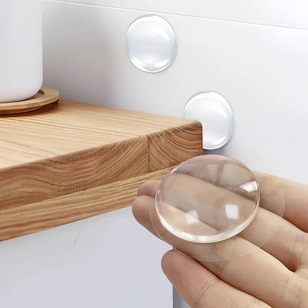6-Pack Clear PU Door Knob Wall Shield Bumper Protectors