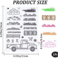 Autumn Farm Truck Clear Silicone Stamp – Pumpkin & Flowers