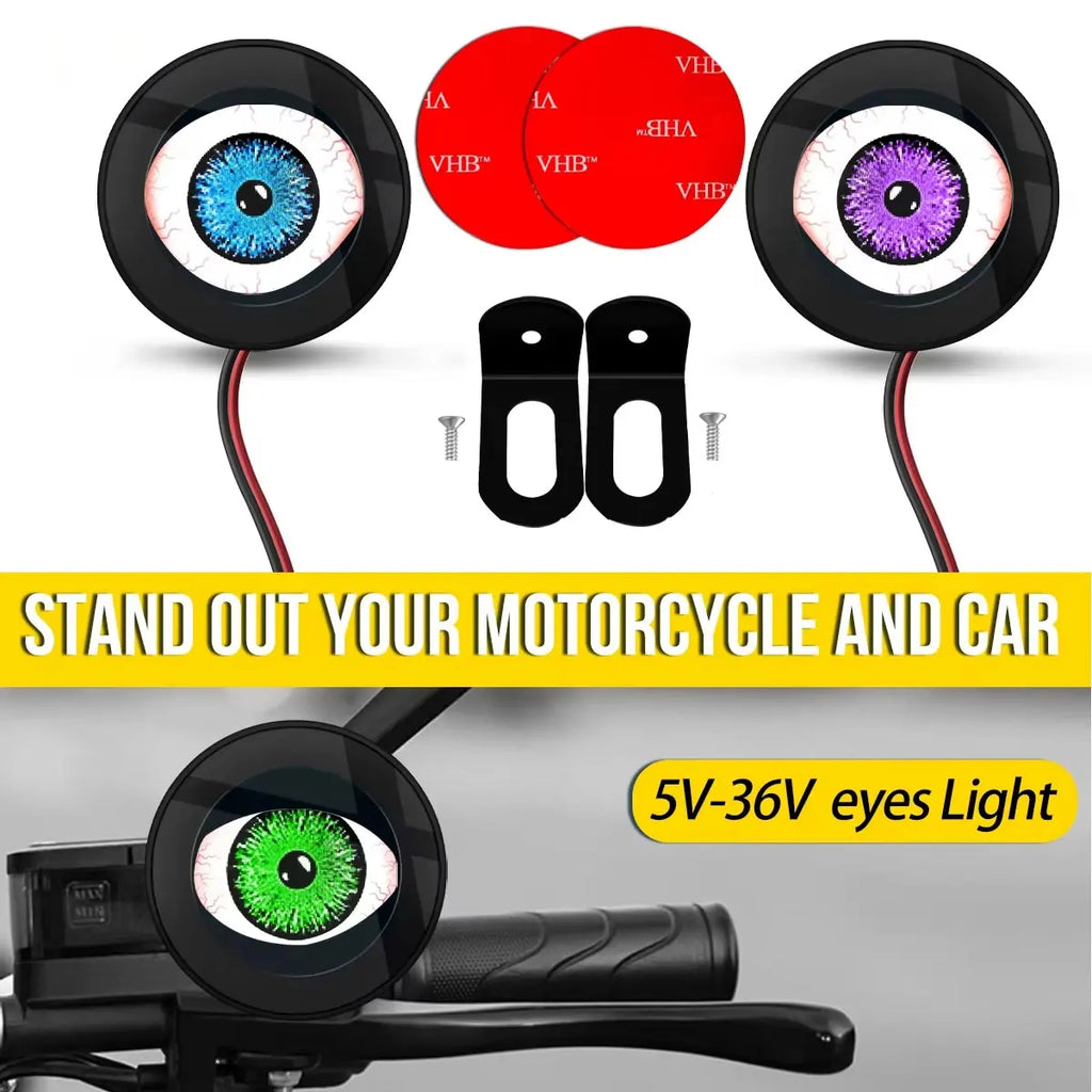 3D Devil Eye LED Motorcycle Decorative Light | 5V–36V Kit