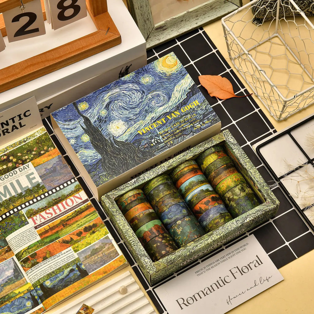 Van Gogh Inspired Washi Tape Creative Scrapbook Stickers Collection